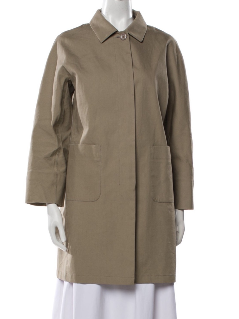 Herno Tan Single-Button Trench Coat